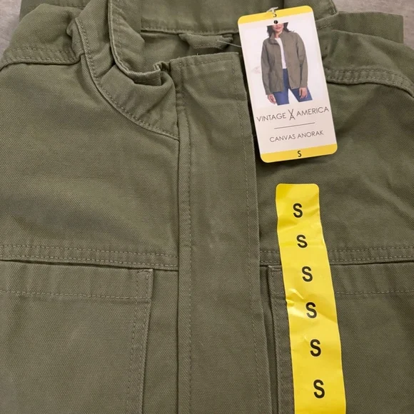 Vintage America Canvas Anorak size Small Avocado Green - Picture 2 of 2